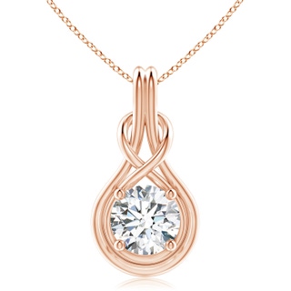 10.1mm GVS2 Round Diamond Solitaire Infinity Knot Pendant in 9K Rose Gold