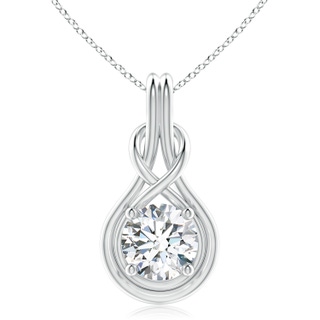 10.1mm GVS2 Round Diamond Solitaire Infinity Knot Pendant in S999 Silver