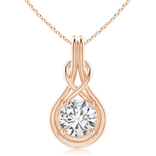 10.1mm HSI2 Round Diamond Solitaire Infinity Knot Pendant in Rose Gold