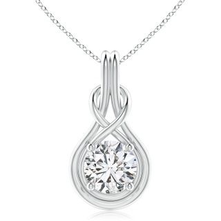 10.1mm HSI2 Round Diamond Solitaire Infinity Knot Pendant in S999 Silver