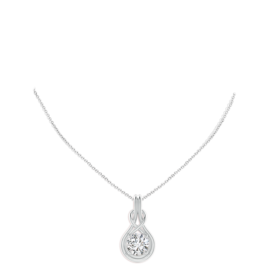 10.1mm HSI2 Round Diamond Solitaire Infinity Knot Pendant in White Gold pen