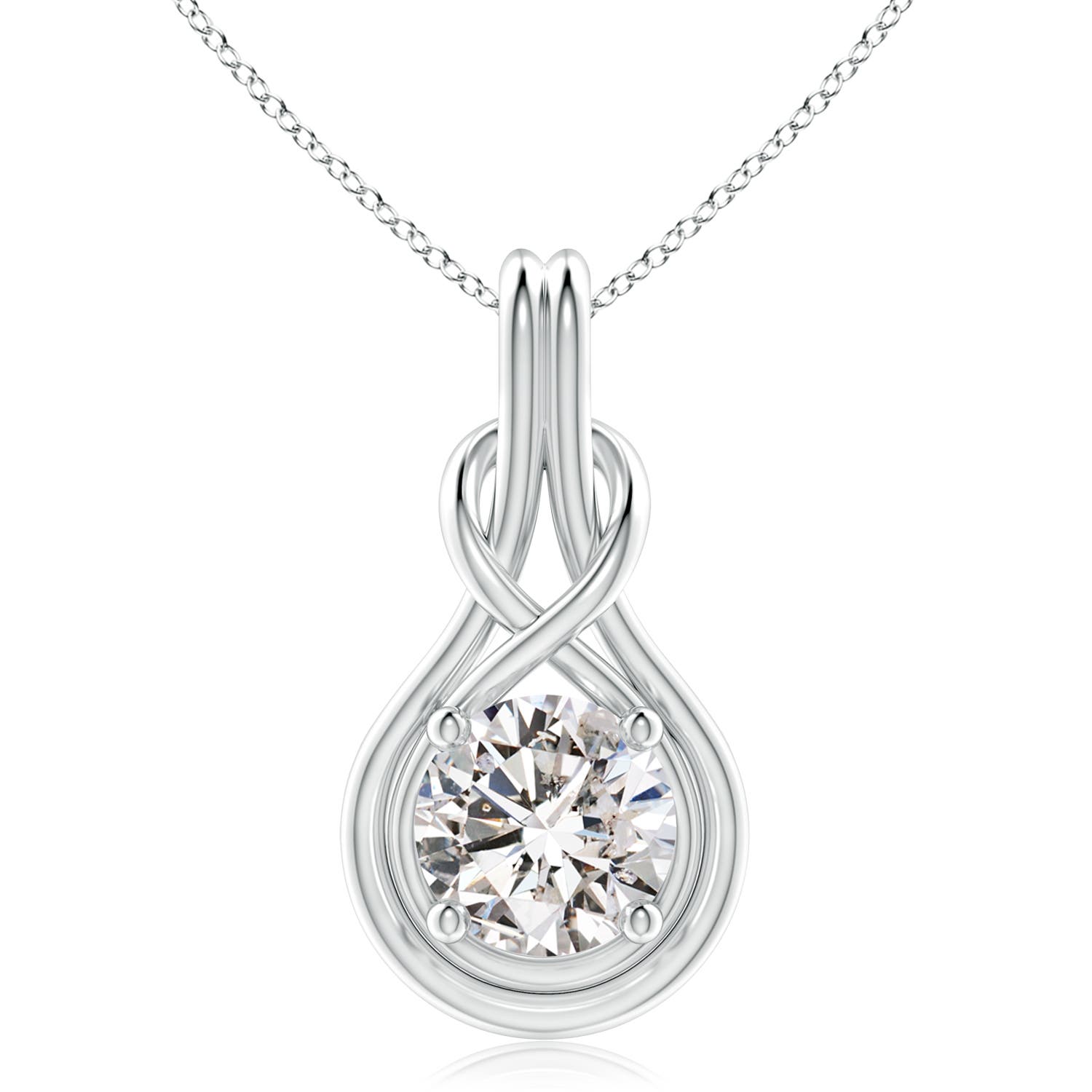 Angara 4.0 CTW Round Diamond Solitaire Infinity Knot Pendant in Platinum