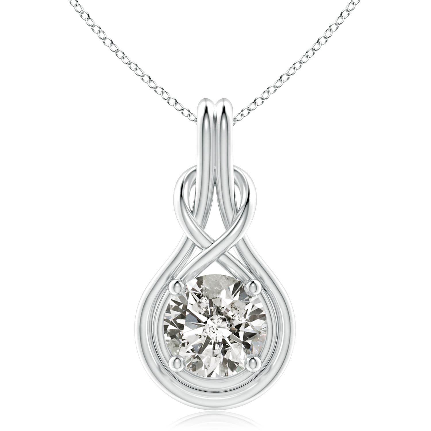 Angara 4.0 CTW Round Diamond Solitaire Infinity Knot Pendant in 14K White Gold