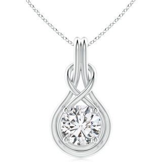 11.1mm HSI2 Round Diamond Solitaire Infinity Knot Pendant in S999 Silver
