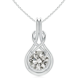 11.1mm KI3 Round Diamond Solitaire Infinity Knot Pendant in S999 Silver