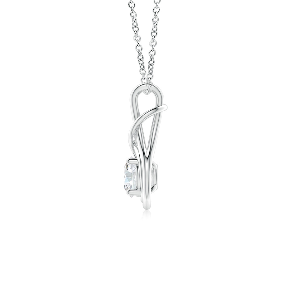 5.1mm GVS2 Round Diamond Solitaire Infinity Knot Pendant in White Gold side 199