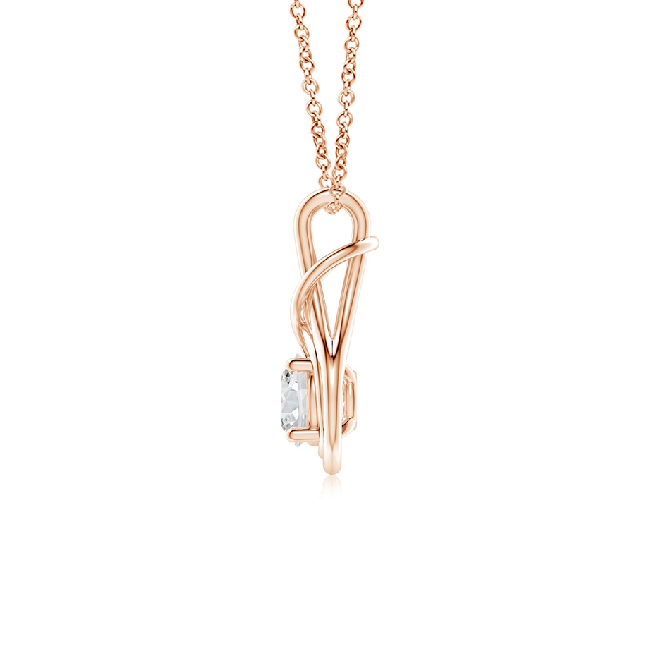 5.1mm HSI2 Round Diamond Solitaire Infinity Knot Pendant in Rose Gold side 199