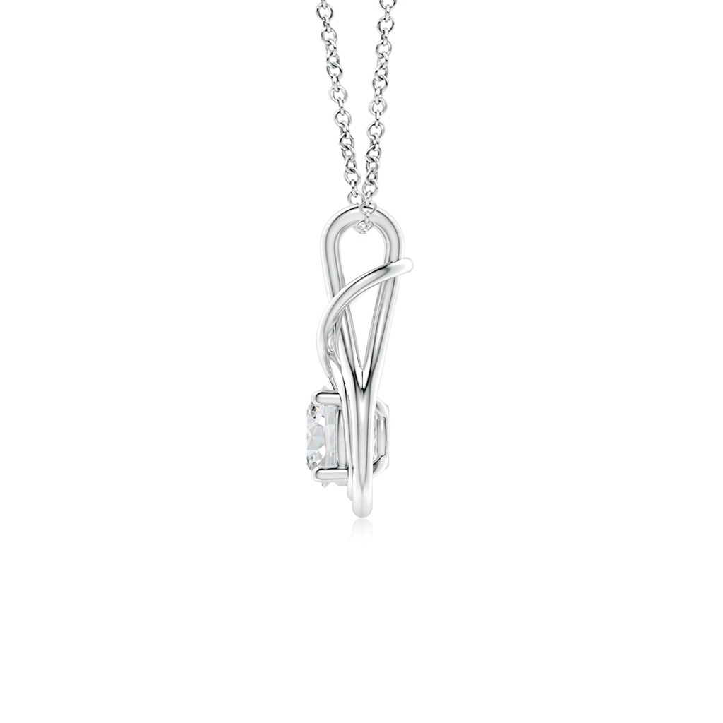 5.1mm HSI2 Round Diamond Solitaire Infinity Knot Pendant in White Gold - side 199