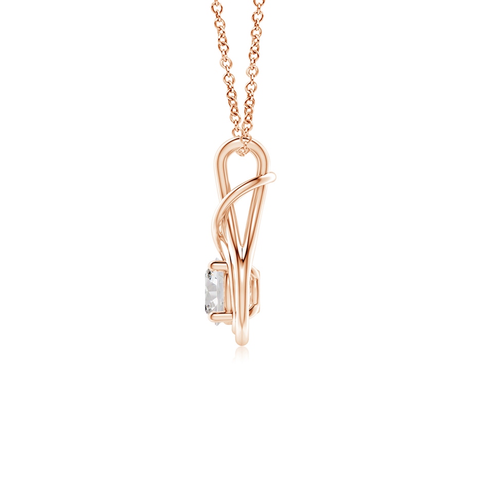5.1mm IJI1I2 Round Diamond Solitaire Infinity Knot Pendant in Rose Gold side 199