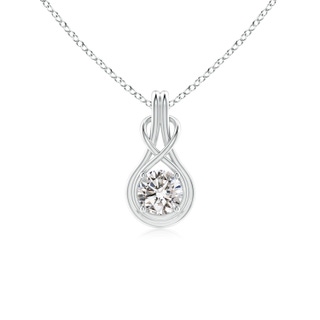 5.1mm IJI1I2 Round Diamond Solitaire Infinity Knot Pendant in S999 Silver