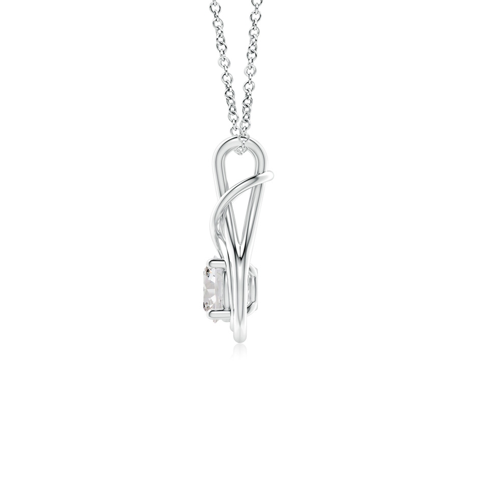 5.1mm IJI1I2 Round Diamond Solitaire Infinity Knot Pendant in White Gold side 199