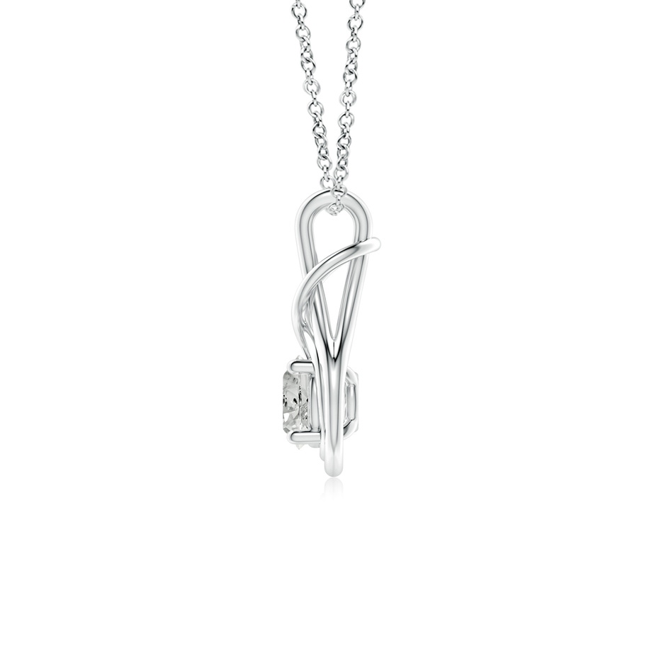5.1mm KI3 Round Diamond Solitaire Infinity Knot Pendant in White Gold side 199