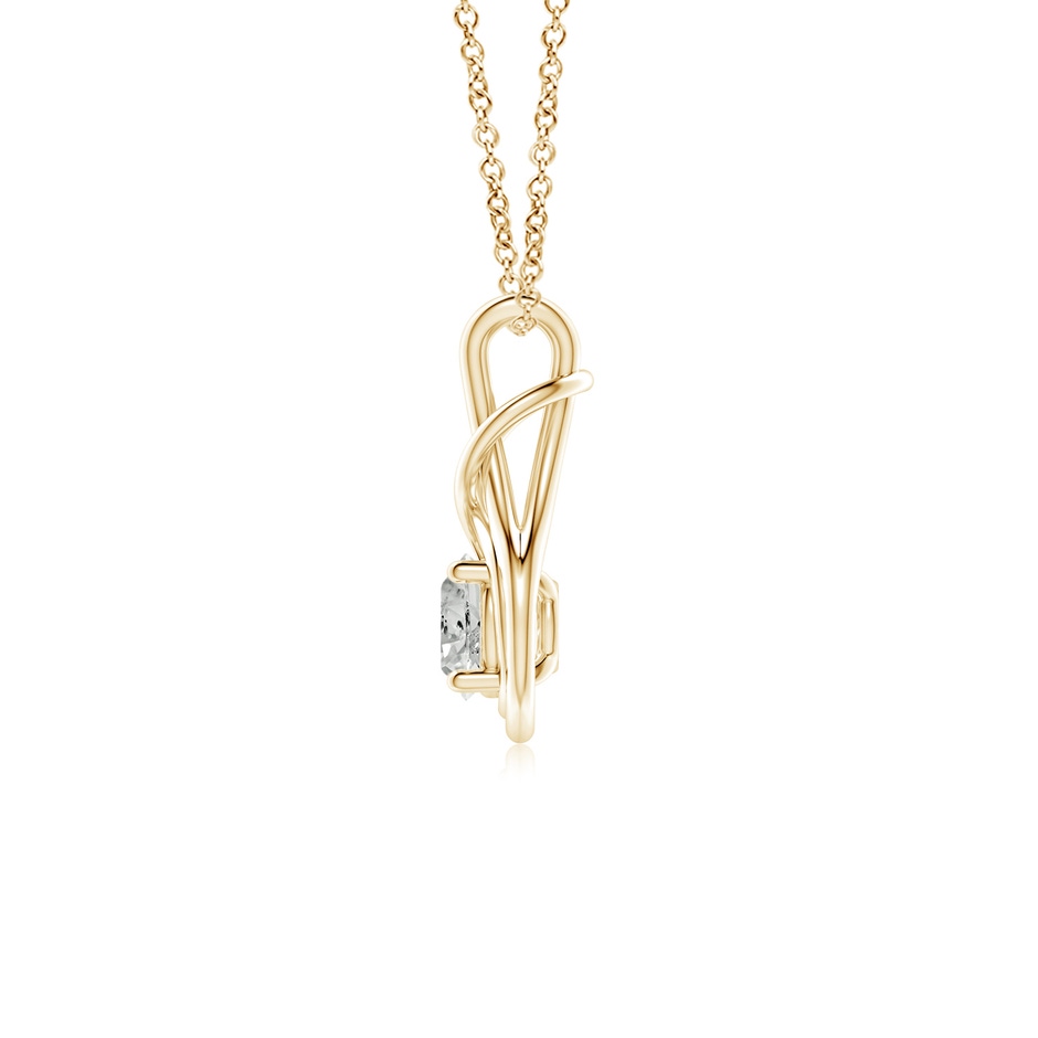 5.1mm KI3 Round Diamond Solitaire Infinity Knot Pendant in Yellow Gold side 199
