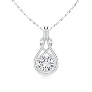 6.4mm HSI2 Round Diamond Solitaire Infinity Knot Pendant in P950 Platinum