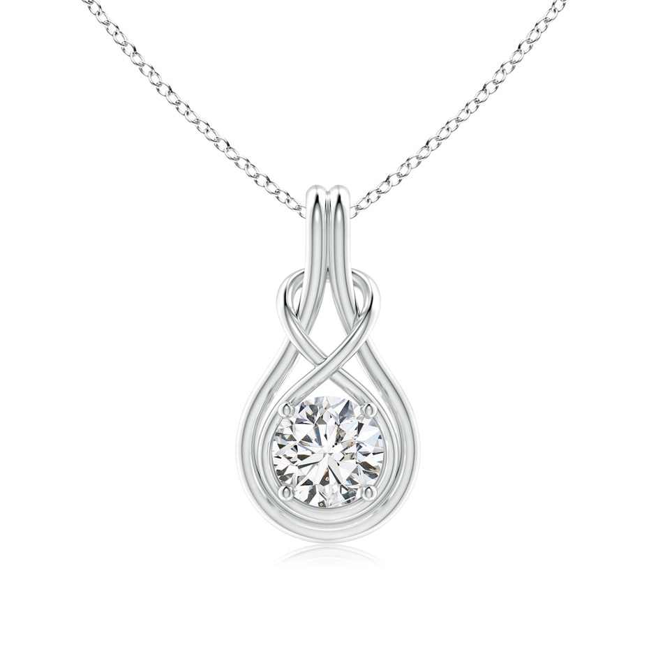 6.4mm HSI2 Round Diamond Solitaire Infinity Knot Pendant in P950 Platinum 