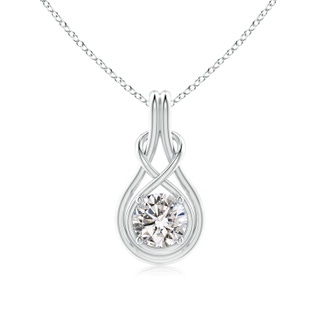 6.4mm IJI1I2 Round Diamond Solitaire Infinity Knot Pendant in S999 Silver
