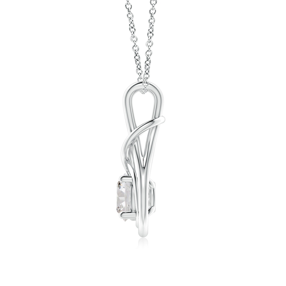 6.4mm IJI1I2 Round Diamond Solitaire Infinity Knot Pendant in White Gold side 199