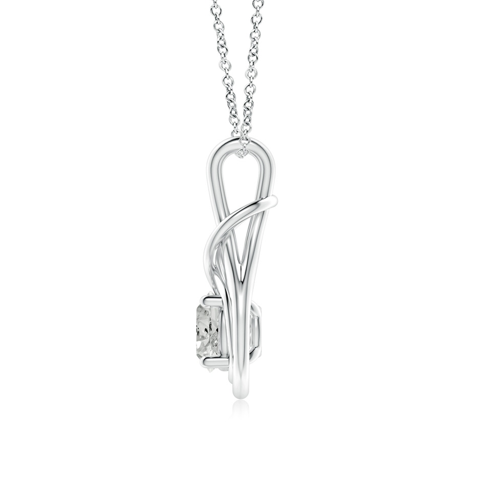 6.4mm KI3 Round Diamond Solitaire Infinity Knot Pendant in White Gold side 199