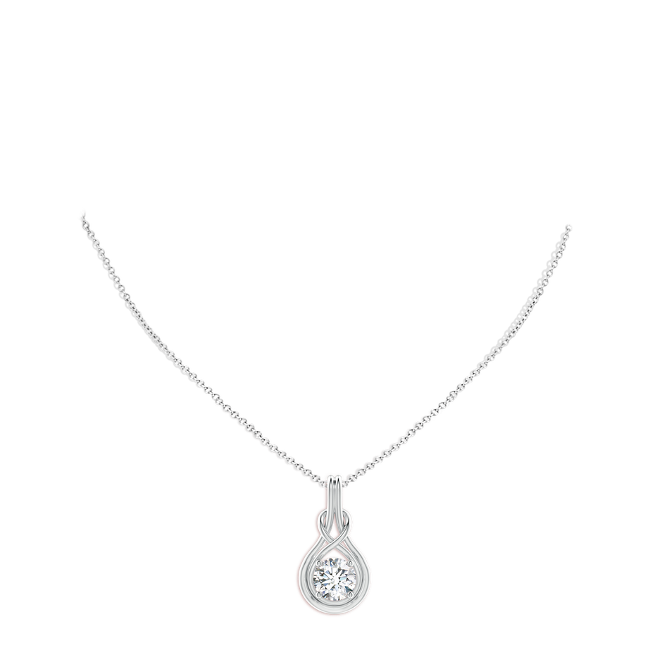 8.1mm GVS2 Round Diamond Solitaire Infinity Knot Pendant in P950 Platinum pen