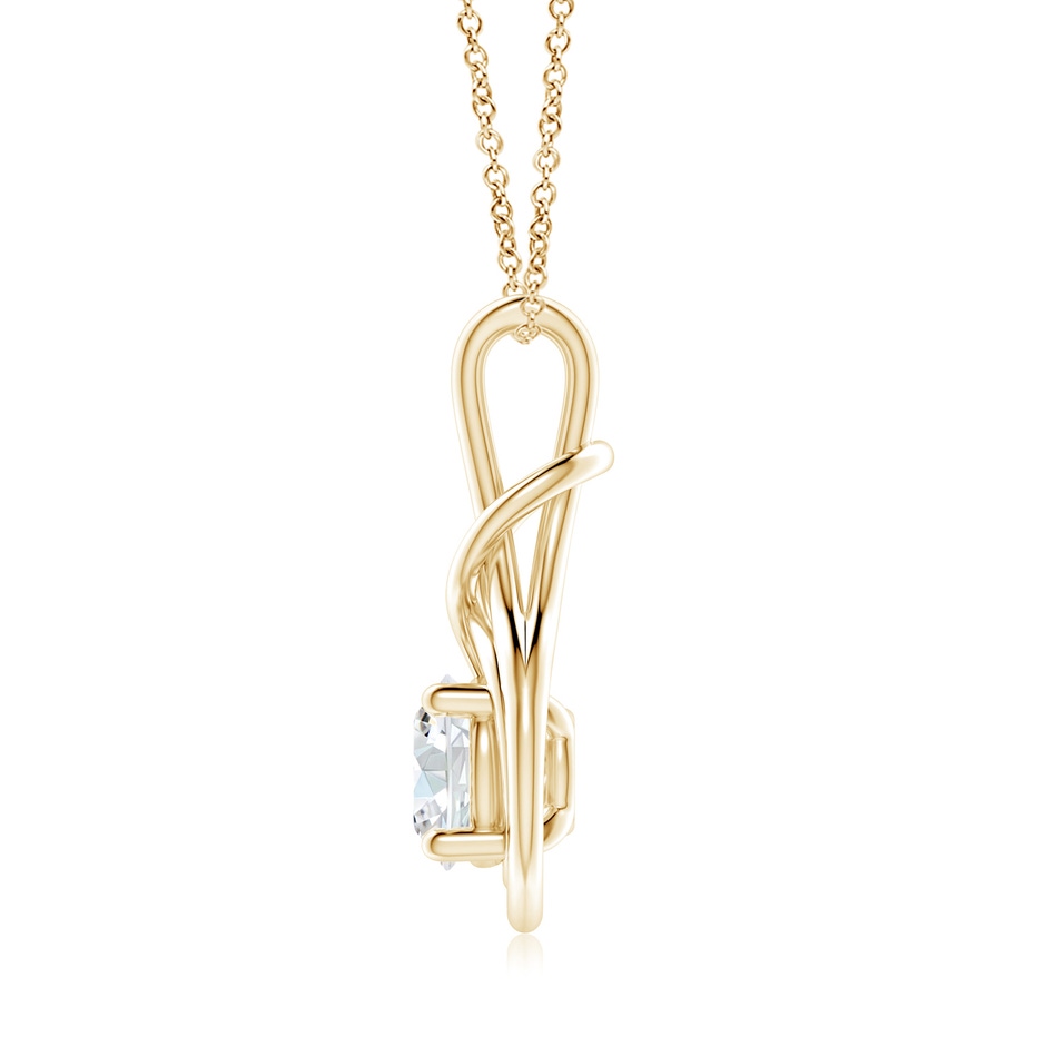 8.1mm GVS2 Round Diamond Solitaire Infinity Knot Pendant in Yellow Gold side 199