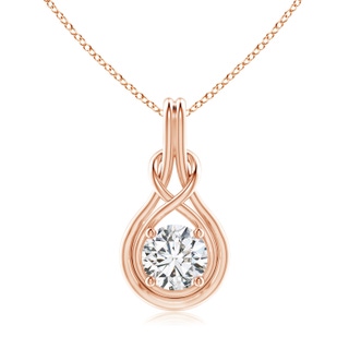 8.1mm HSI2 Round Diamond Solitaire Infinity Knot Pendant in 9K Rose Gold