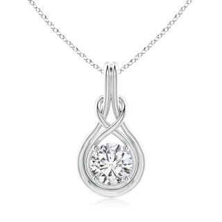 8.1mm HSI2 Round Diamond Solitaire Infinity Knot Pendant in S999 Silver