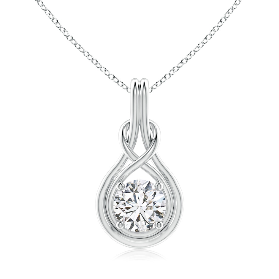 8.1mm HSI2 Round Diamond Solitaire Infinity Knot Pendant in White Gold 
