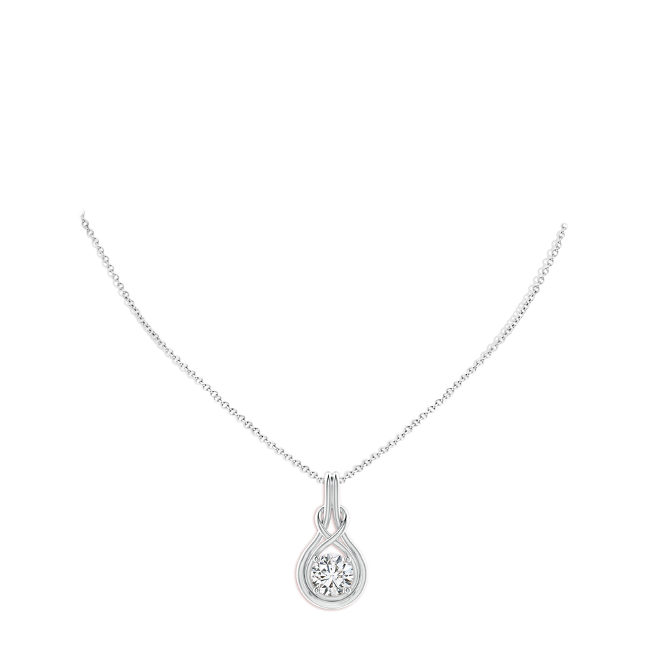 8.1mm HSI2 Round Diamond Solitaire Infinity Knot Pendant in White Gold pen