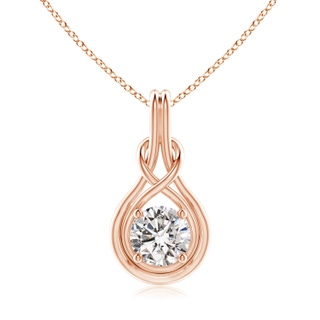 8.1mm IJI1I2 Round Diamond Solitaire Infinity Knot Pendant in 9K Rose Gold