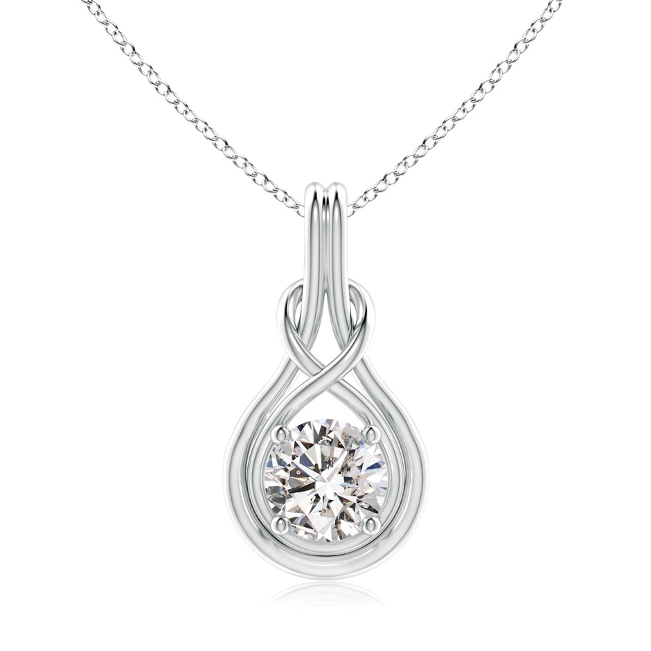8.1mm IJI1I2 Round Diamond Solitaire Infinity Knot Pendant in P950 Platinum 