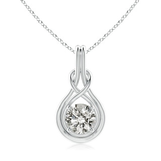 8.1mm KI3 Round Diamond Solitaire Infinity Knot Pendant in S999 Silver