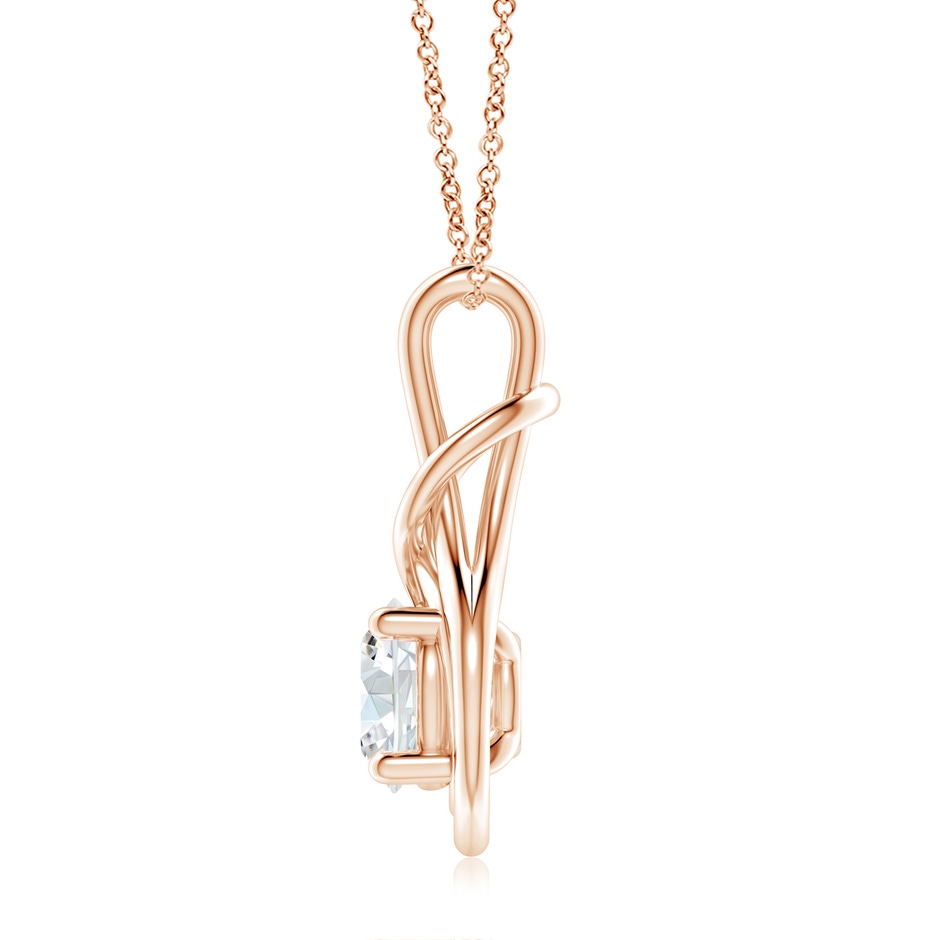 9.2mm GVS2 Round Diamond Solitaire Infinity Knot Pendant in Rose Gold side 199