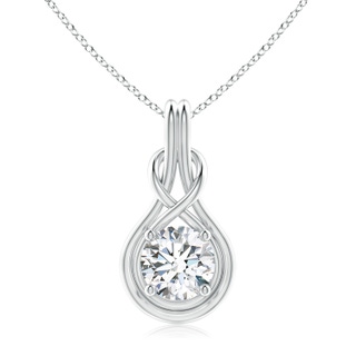 9.2mm GVS2 Round Diamond Solitaire Infinity Knot Pendant in S999 Silver