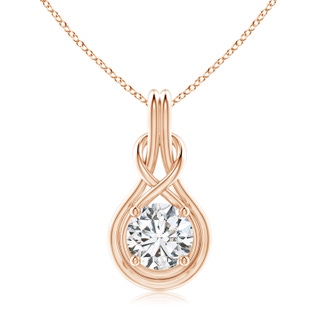 9.2mm HSI2 Round Diamond Solitaire Infinity Knot Pendant in 10K Rose Gold