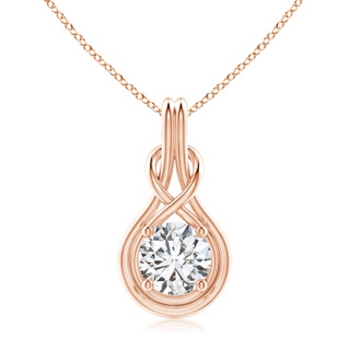 9.2mm HSI2 Round Diamond Solitaire Infinity Knot Pendant in 9K Rose Gold