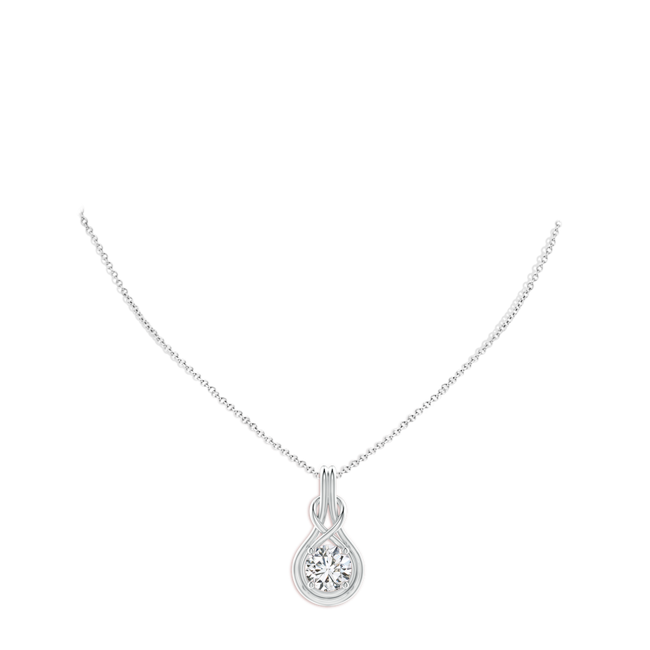 9.2mm HSI2 Round Diamond Solitaire Infinity Knot Pendant in P950 Platinum pen