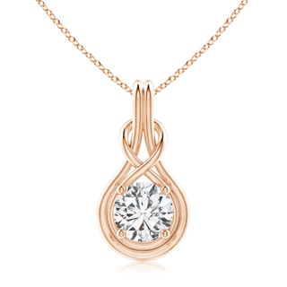 9.2mm HSI2 Round Diamond Solitaire Infinity Knot Pendant in Rose Gold
