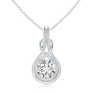 9.2mm HSI2 Round Diamond Solitaire Infinity Knot Pendant in S999 Silver