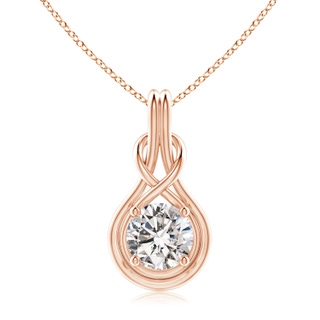 9.2mm IJI1I2 Round Diamond Solitaire Infinity Knot Pendant in 9K Rose Gold