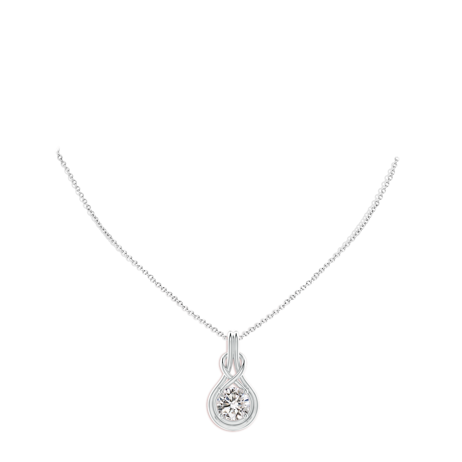 9.2mm IJI1I2 Round Diamond Solitaire Infinity Knot Pendant in P950 Platinum pen