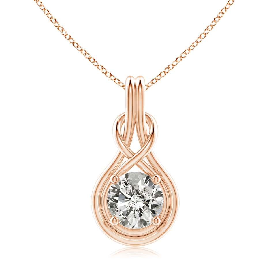 9.2mm KI3 Round Diamond Solitaire Infinity Knot Pendant in Rose Gold 