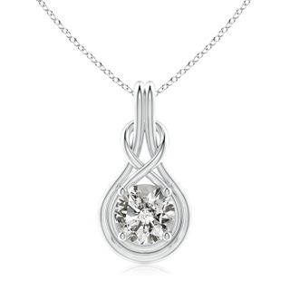 9.2mm KI3 Round Diamond Solitaire Infinity Knot Pendant in S999 Silver