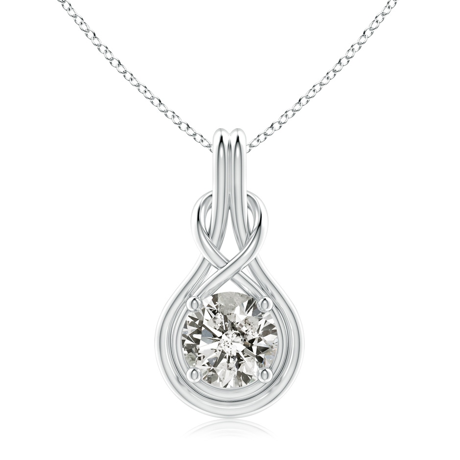 9.2mm KI3 Round Diamond Solitaire Infinity Knot Pendant in S999 Silver 