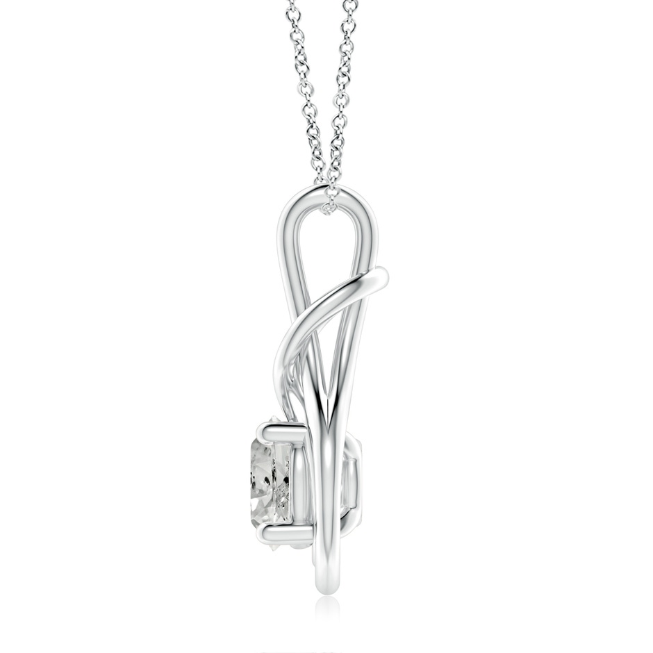9.2mm KI3 Round Diamond Solitaire Infinity Knot Pendant in S999 Silver side 199