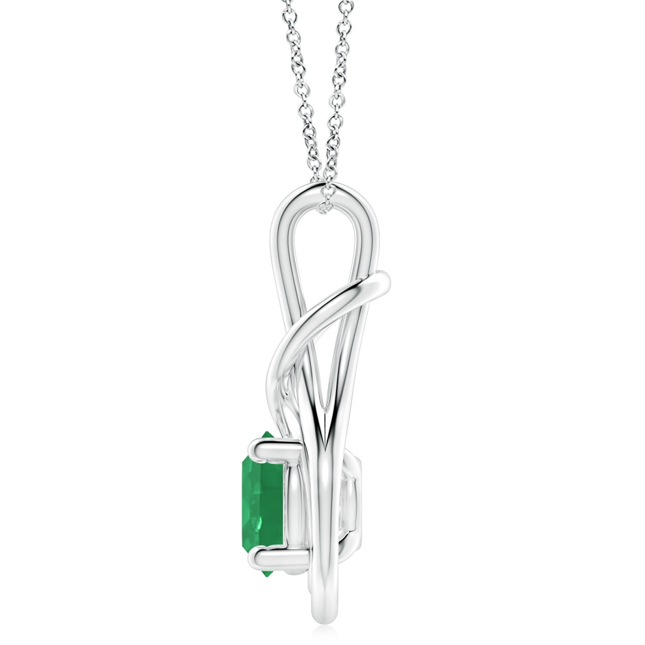10mm A Round Emerald Solitaire Infinity Knot Pendant in P950 Platinum side 199