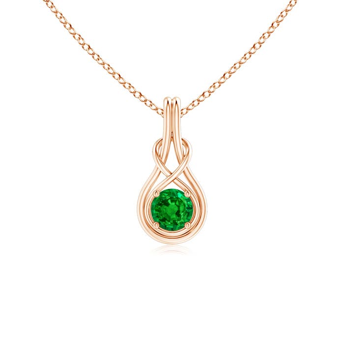 AAAA - Emerald / 0.45 CT / 14 KT Rose Gold