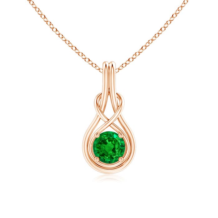 AAAA - Emerald / 0.75 CT / 14 KT Rose Gold