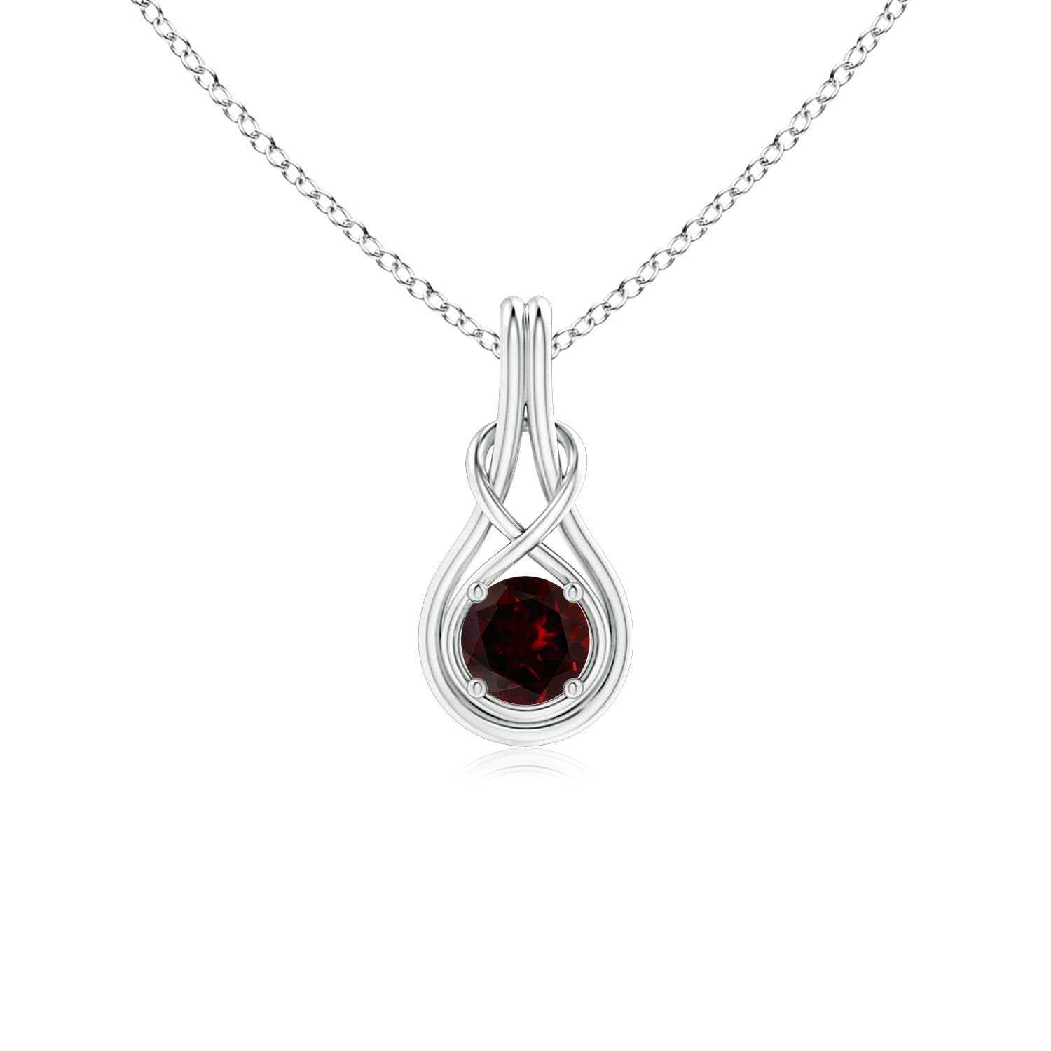 A - Garnet / 0.6 CT / 14 KT White Gold