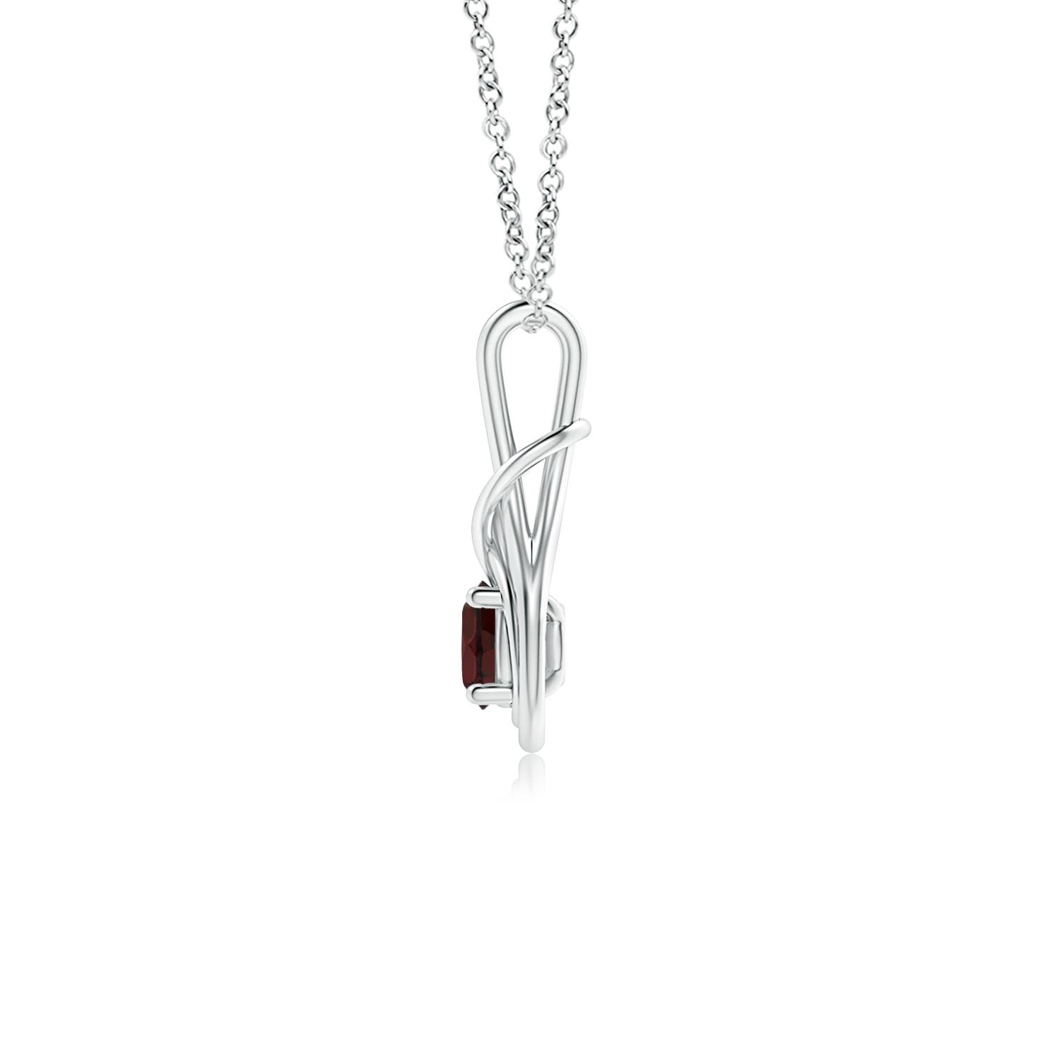 A - Garnet / 0.6 CT / 14 KT White Gold