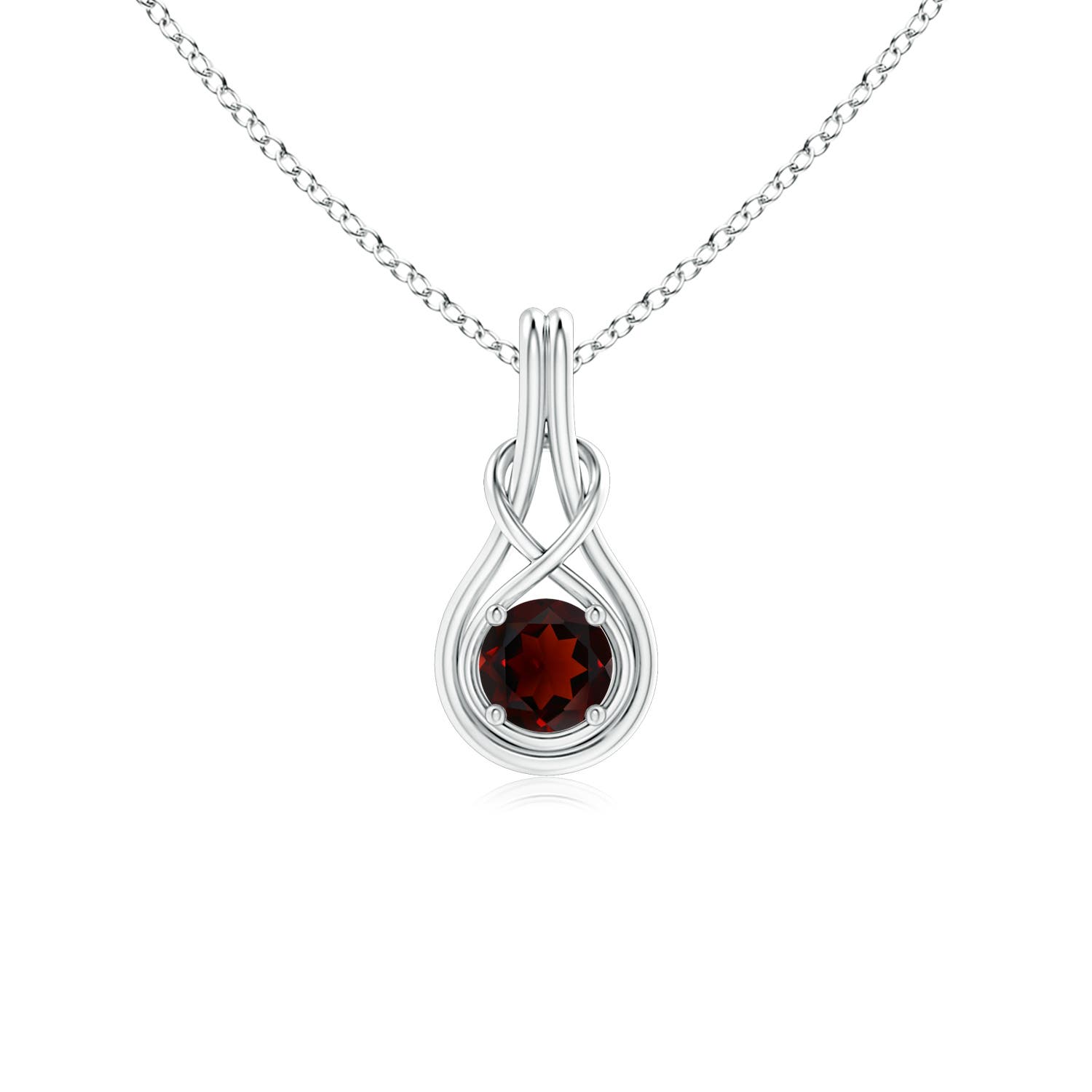 AA - Garnet / 0.6 CT / 14 KT White Gold